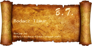Bodacz Timur névjegykártya